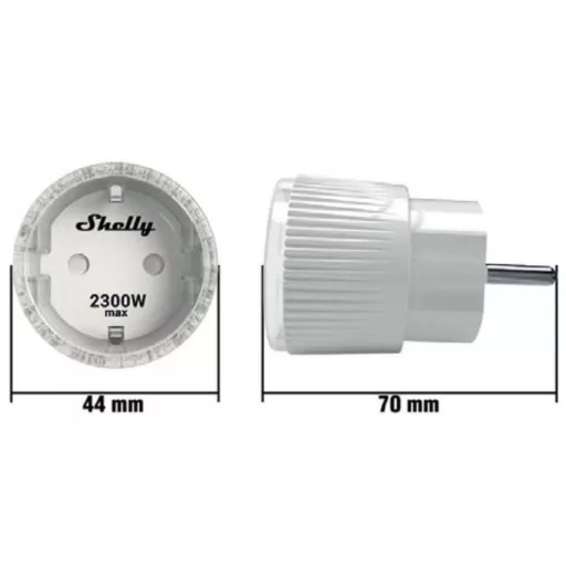 Shelly Plug S Okoskonnektor Wifivel, fogysztásmérővel 2500W/10A